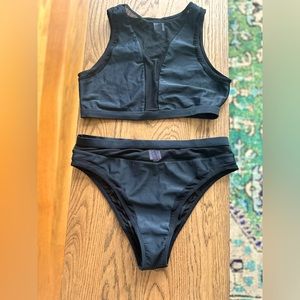 Black two piece sheer bikini